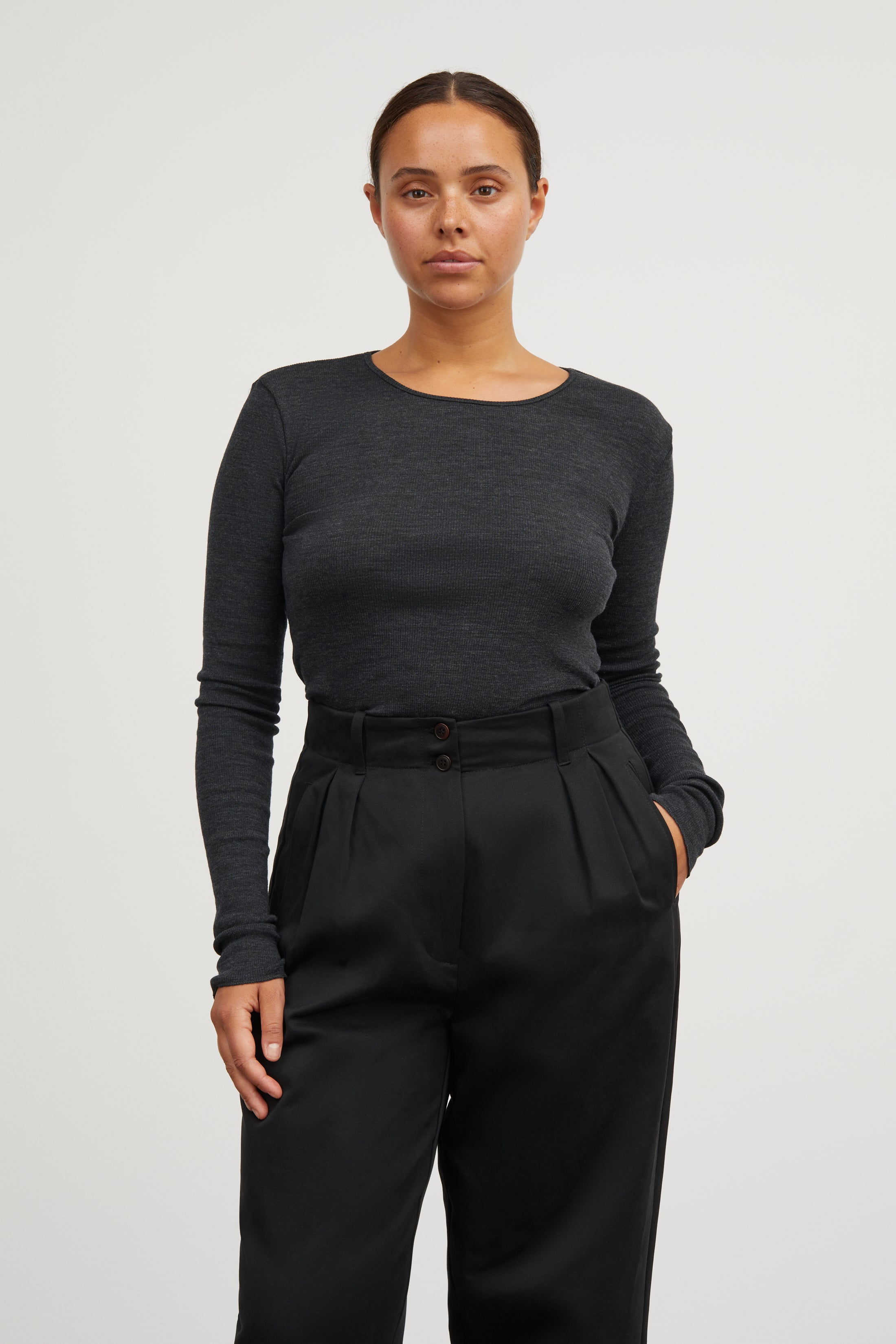 Skall Studio Amy Blouse Blouse Dark Grey Melange